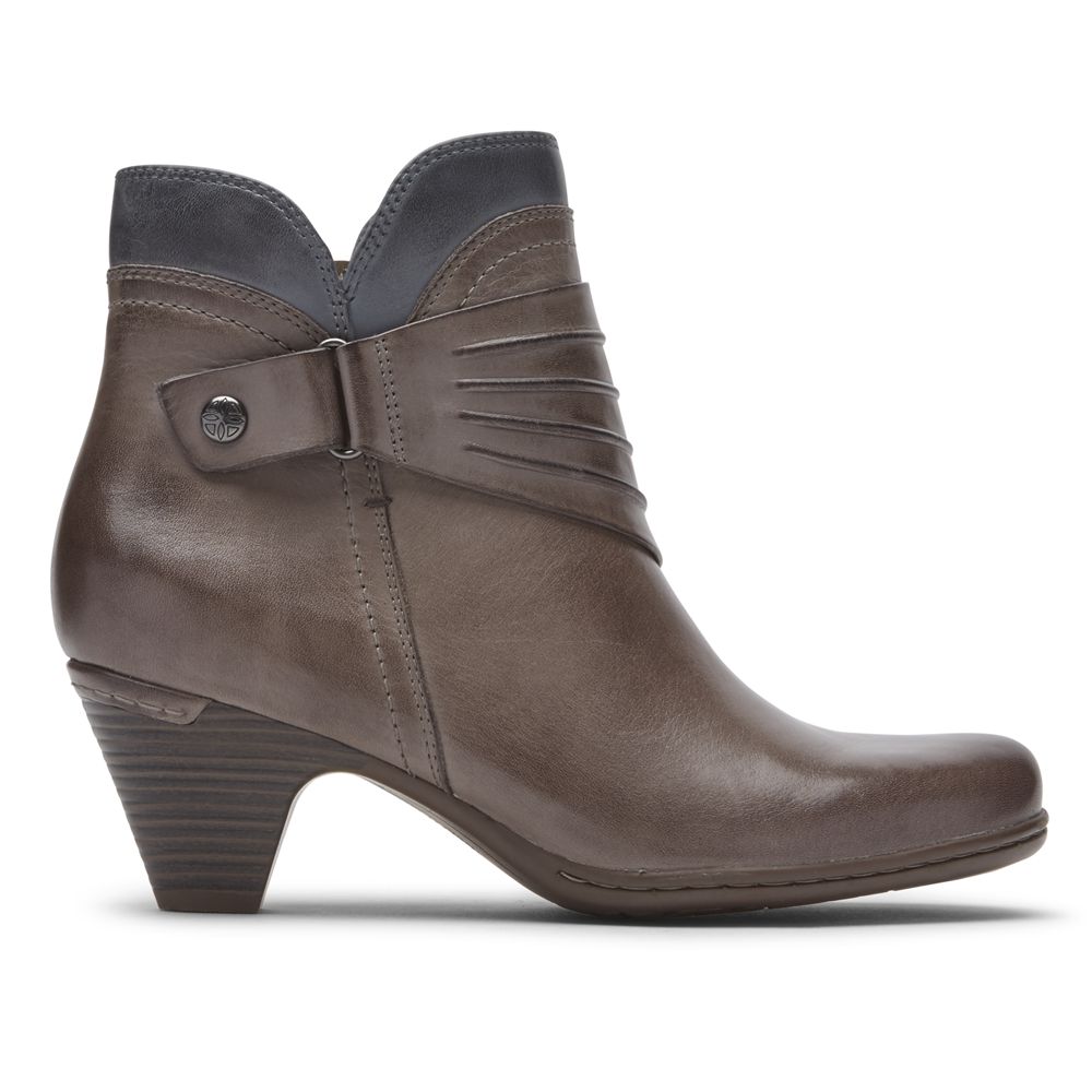 Rockport Women's Cobb Hill Adaline Ankle Boots - Grey - USA (0781ZAWTX)